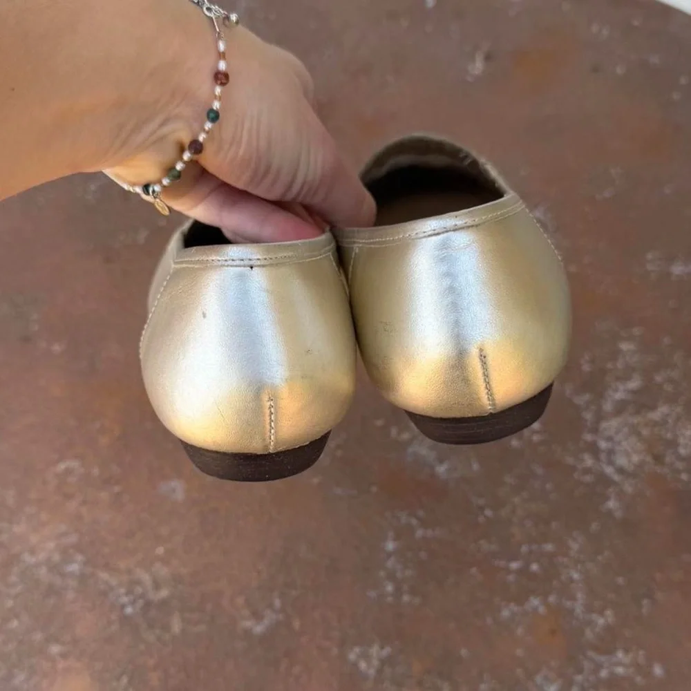 Vintage Westin’s gold leather preppy flats / loafers sz 8 women’s